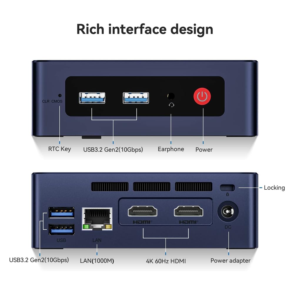 Mini Pc Mini S Processador Intel Alder Lake N95 de 12ª Geração